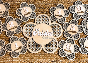 Rattan Flower Baby Milestone Plaques