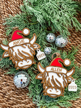 Load image into Gallery viewer, Highland Cow Christmas Ornament