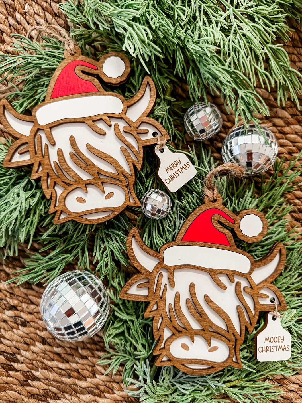 Highland Cow Christmas Ornament