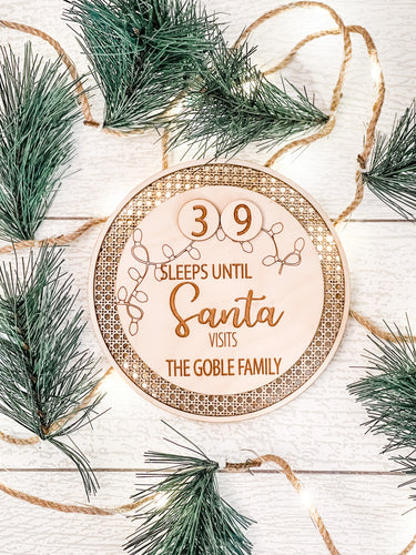 Interchangeable Countdown to Santa Wood Sign