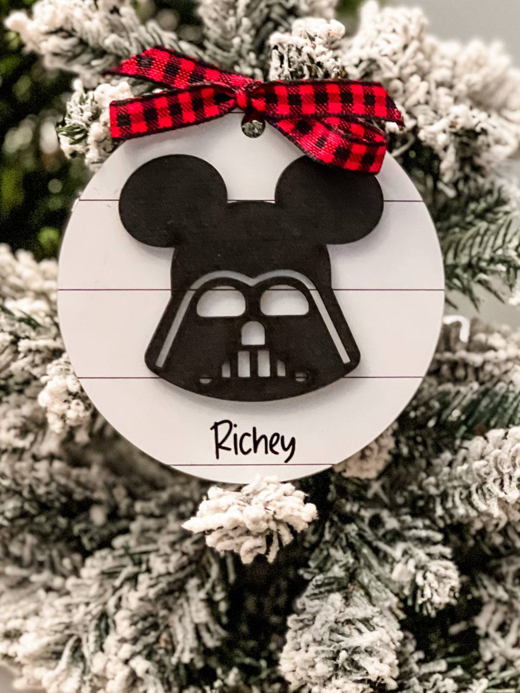 Darth Vader Mickey Shiplap Ornament