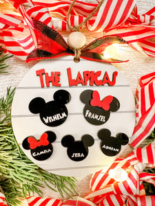 Mickey & Minnie inspired Family Ornament