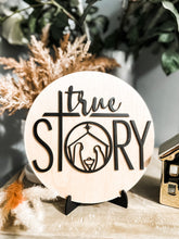 Load image into Gallery viewer, True Story Nativity Round Sign