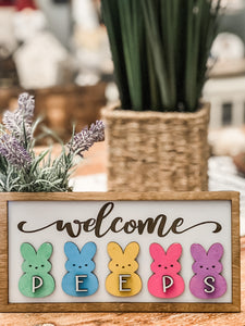 Welcome Peeps 3D Sign