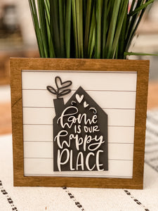 Home is Our Happy Place Wood Sign