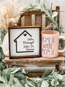 Home is where the HEART is...family sign.