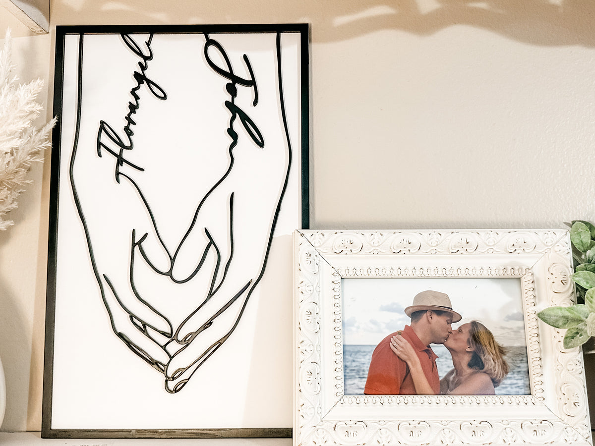 Custom Holding Hand Couple Sign – Creative Work of Heart