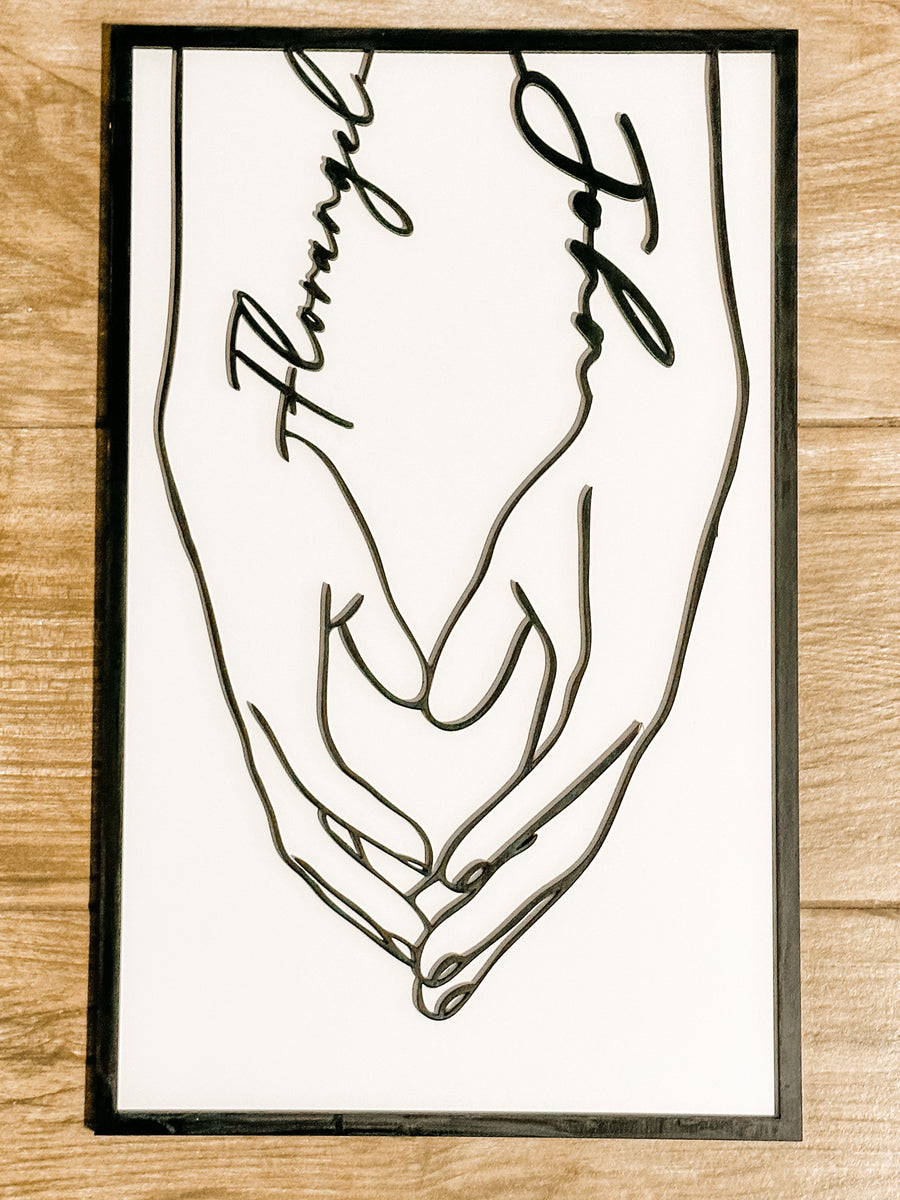 Custom Holding Hand Couple Sign – Creative Work of Heart