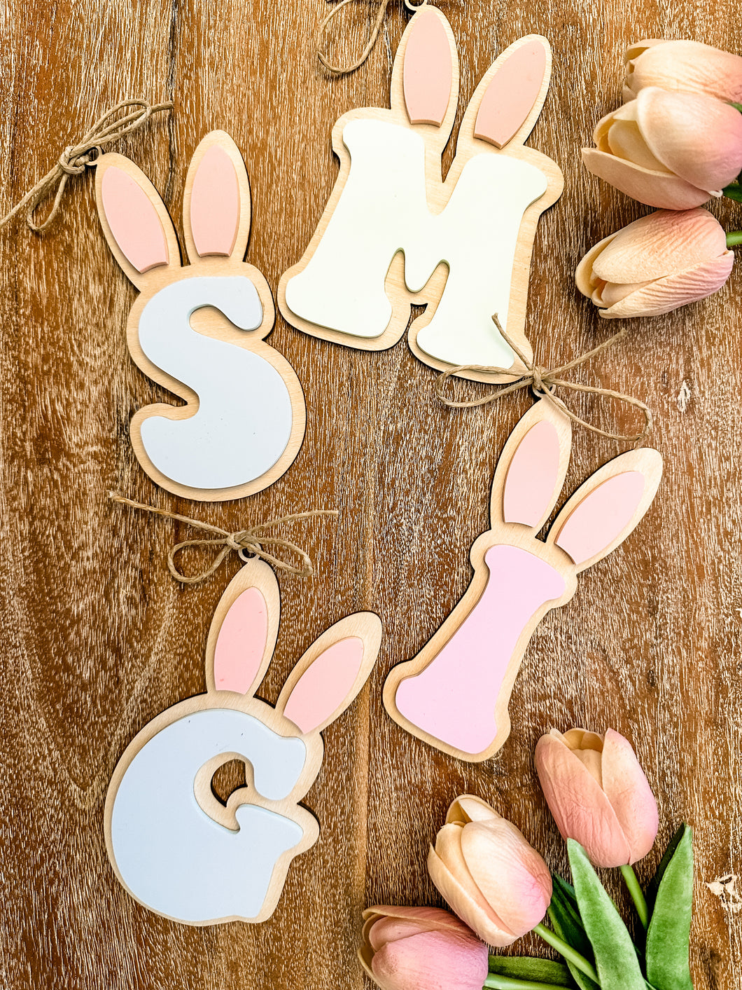 Bunny Ear Initial Easter Tag