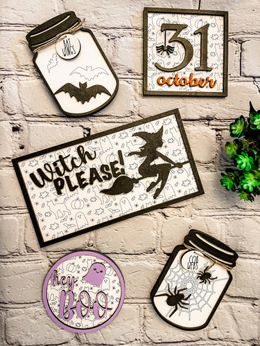 Halloween Signs and Mason Jars
