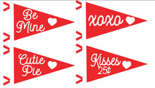 Load image into Gallery viewer, Valentine&#39;s Day Wood Pennant
