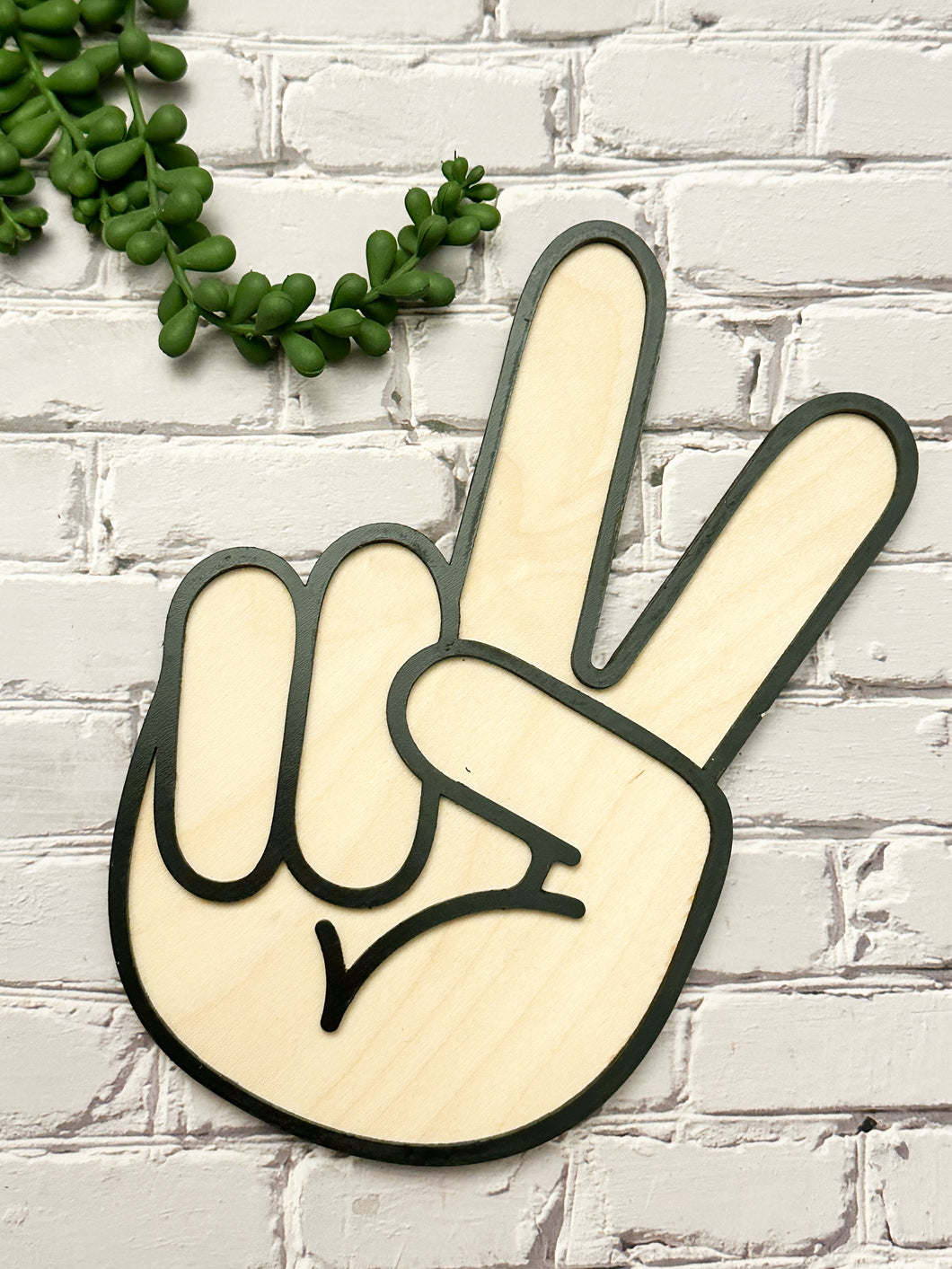 Wood Hand Peace Sign