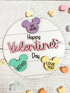 Mouse Inspired Valentine’s Conversation Hearts Sign