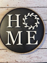 Load image into Gallery viewer, Monochromatic 6 in HOME sign with stand